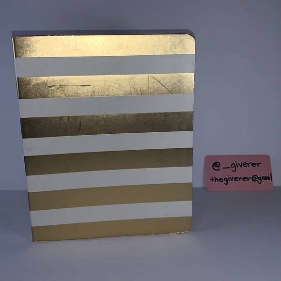 Kate Spade Gold Stripe Notebook - Picture 1 of 9